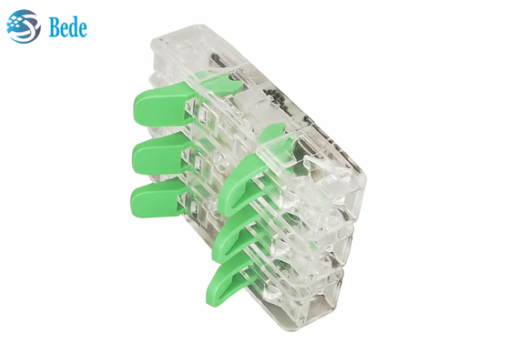 Dây và cáp đa năng Đầu nối dây nhanh PA66 3 Đầu vào 3 Đầu ra 450V