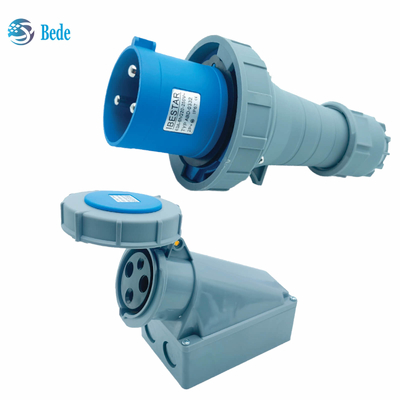 IP67 Industrial Plug Socket 3Pins Được thiết kế cho 220 ~ 250V 63A / 125A Loại gắn tường
