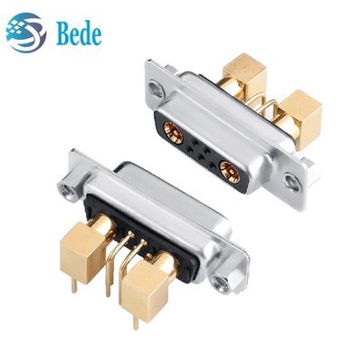 7W2 D-Sub Coaxial góc phải / chân thẳng kết nối dòng điện cao combo DB