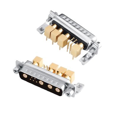 D-Sub hỗn hợp kết nối đồng trục RF / Power Conecector góc thẳng 9W4 cho PCB