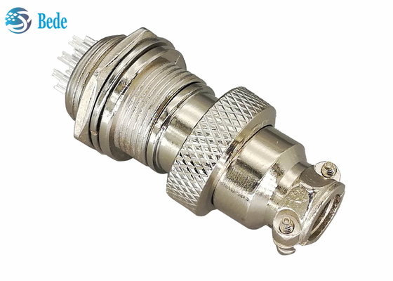 Bộ kết nối hàng không 10 pin Nam / Nữ Gx16 Vật liệu hợp kim kẽm Hàn