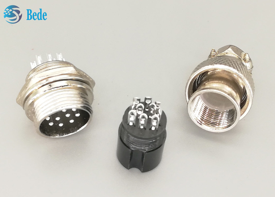 Bộ kết nối hàng không 10 pin Nam / Nữ Gx16 Vật liệu hợp kim kẽm Hàn