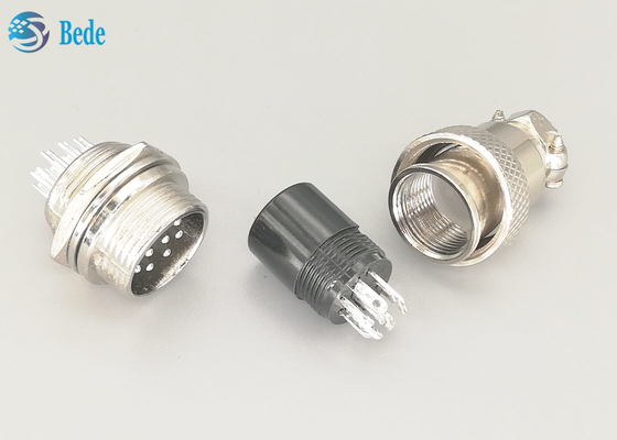 Bộ kết nối hàng không 10 pin Nam / Nữ Gx16 Vật liệu hợp kim kẽm Hàn