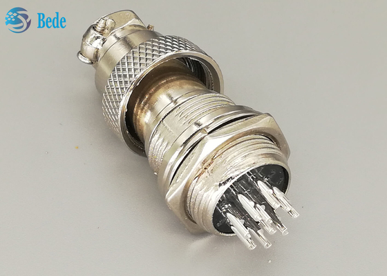 Bộ kết nối hàng không 10 pin Nam / Nữ Gx16 Vật liệu hợp kim kẽm Hàn