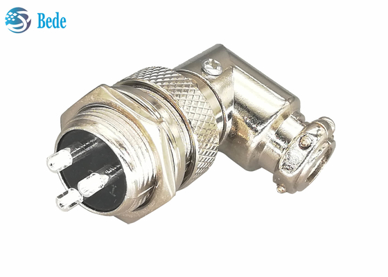 Chất liệu hợp kim kẽm Gx16 Đầu nối 3 chân cắm và Bộ ổ cắm Đầu nối khuỷu tay