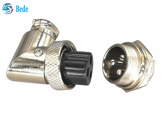 Chất liệu hợp kim kẽm Gx16 Đầu nối 3 chân cắm và Bộ ổ cắm Đầu nối khuỷu tay