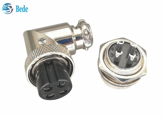 Máy bay Gx16 Bộ kết nối 4 pin Bộ cắm và ổ cắm Bộ dụng cụ gắn bảng điều khiển khuỷu tay