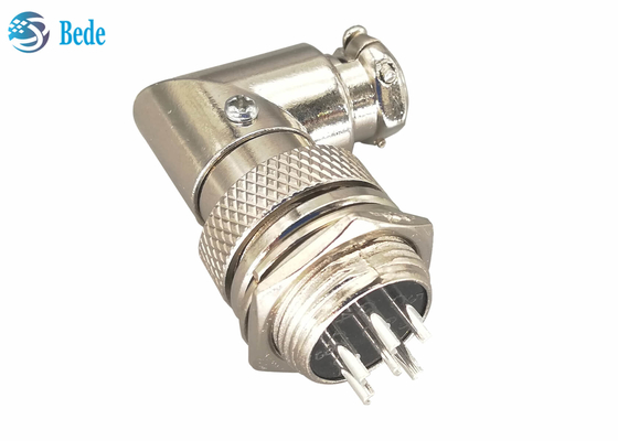 Bộ kết nối hàng không mạ bạc gx16 6 chân Bộ kết nối nam và khuỷu tay nữ