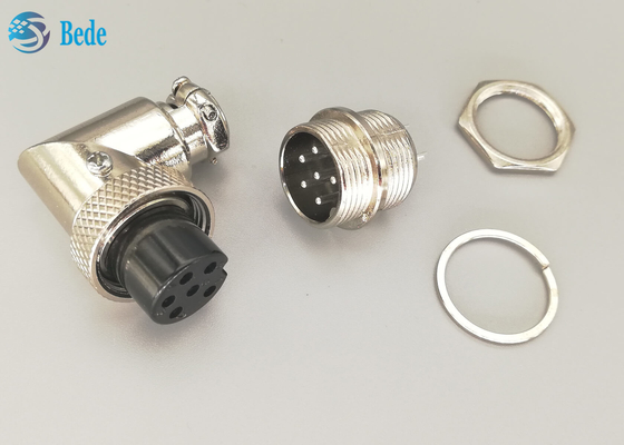 Bộ kết nối hàng không mạ bạc gx16 6 chân Bộ kết nối nam và khuỷu tay nữ