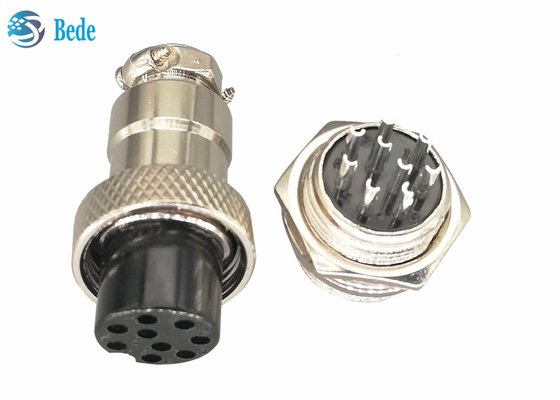 Đầu nối hàng không Gx16 9 chân Bộ nam và nữ Đầu nối cáp máy bay Mạ bạc