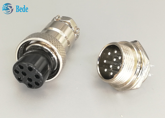 Đầu nối hàng không Gx16 9 chân Bộ nam và nữ Đầu nối cáp máy bay Mạ bạc