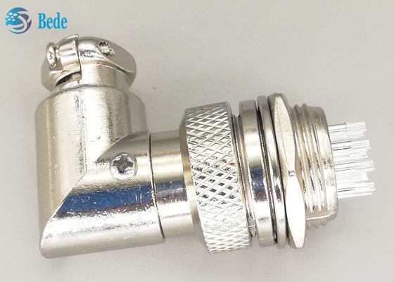 10 chân Gx16 Đầu nối khuỷu tay Đầu nối hàng không Bộ nam và nữ Bộ cắm mạ bạc