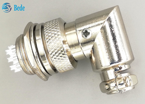 10 chân Gx16 Đầu nối khuỷu tay Đầu nối hàng không Bộ nam và nữ Bộ cắm mạ bạc