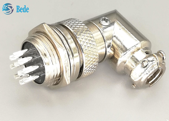 10 chân Gx16 Đầu nối khuỷu tay Đầu nối hàng không Bộ nam và nữ Bộ cắm mạ bạc