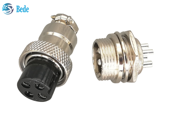RoHS Aviation Straight Gx16 4 Pin Connector Nam và Nữ Đầu cắm mạ bạc