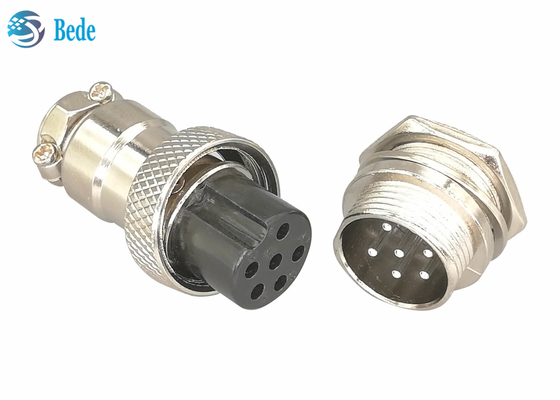 Đầu nối 6 chân Gx16 nam và nữ Đầu cắm thẳng mạ bạc