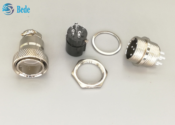 Đầu nối 6 chân Gx16 nam và nữ Đầu cắm thẳng mạ bạc