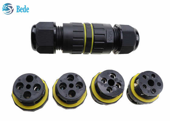 Đầu nối cáp chống nước IP 68 450V ngoài trời M25 2 3 4 5 Chân 2 kênh