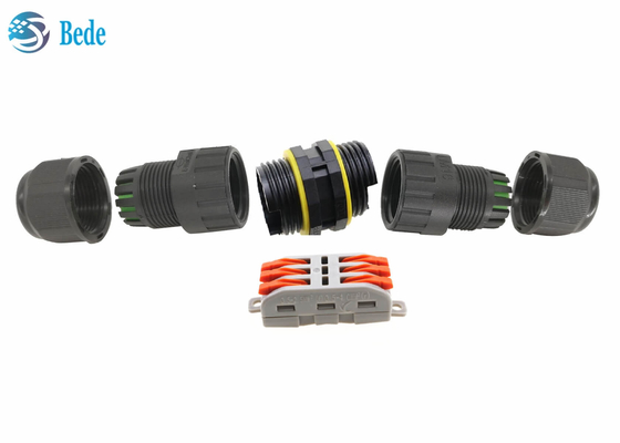 2 3 chân 2 Kênh 250V 24A Đầu nối cáp chống thấm nước M25 Nối dây nhanh Không vít