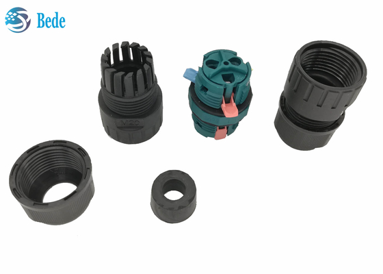 Nối dây nhanh M20 Đầu nối dây chống nước 3 chân 2 kênh 450V 17.5A Đầu nối chống nước ip68 2 chân