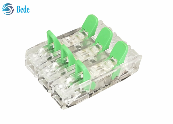 Dây và cáp đa năng Đầu nối dây nhanh PA66 3 Đầu vào 3 Đầu ra 450V