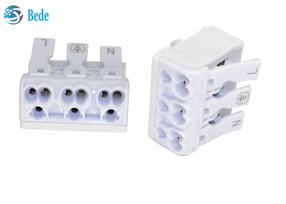 Đầu nối dây đẩy 3 cực Khối đầu cuối nhanh Thích hợp để nối dây rắn hoặc dây bện Không cần dụng cụ