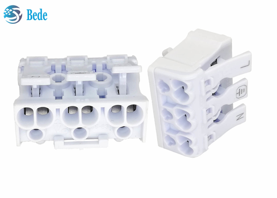 Đầu nối dây đẩy 3 cực Khối đầu cuối nhanh Thích hợp để nối dây rắn hoặc dây bện Không cần dụng cụ