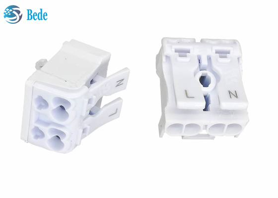 2 cực PA66 Khối đầu cuối nhanh Đai ốc 450V 24A Đẩy vào Khối đầu nối