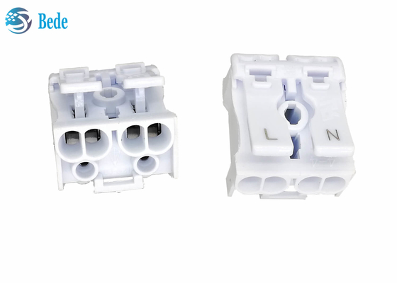 2 cực PA66 Khối đầu cuối nhanh Đai ốc 450V 24A Đẩy vào Khối đầu nối