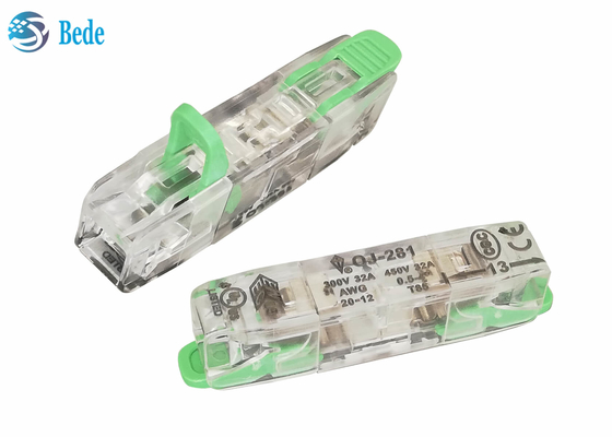 Khối đầu cuối nhanh 1 chiều Dây và cáp đa năng Đẩy vào Khối đầu nối 450V 32A