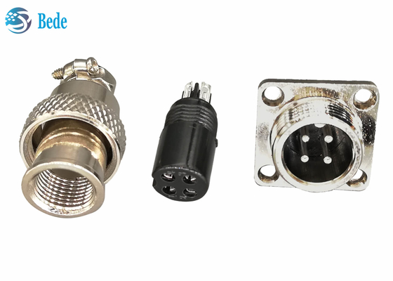 Đầu nối hàng không 2 3 4 pin GX12 với bộ mặt bích vuông dành cho nam và nữ