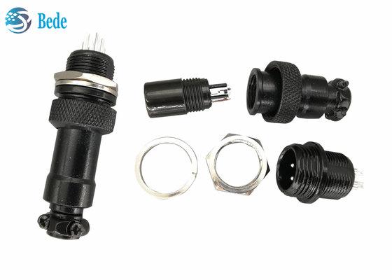 Bộ dụng cụ nam và nữ Đầu nối hàng không Gx12 Màu đen Chất liệu hợp kim kẽm