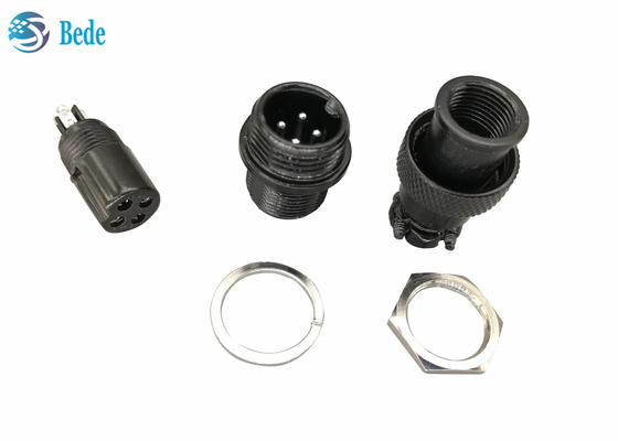 Đầu nối hàng không GX 12 Màu đen 5 6 7 đầu nối gắn bảng pin M12