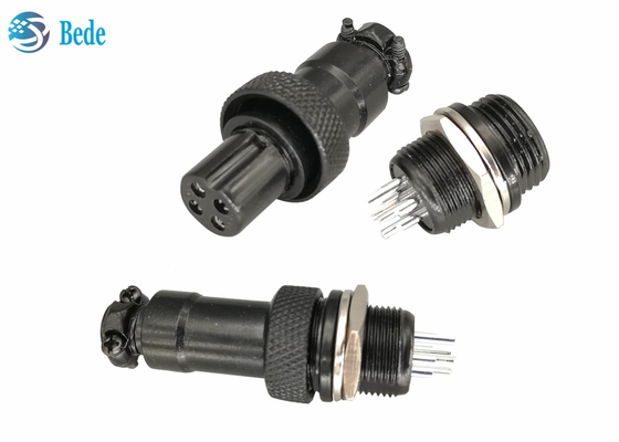 Đầu nối hàng không GX 12 Màu đen 5 6 7 đầu nối gắn bảng pin M12