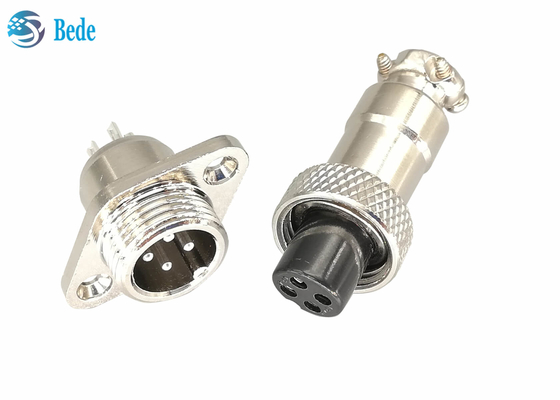 Đầu cắm kết nối hàng không 3A 200V GX12 M12 với bộ mặt bích hình thoi dành cho nam và nữ