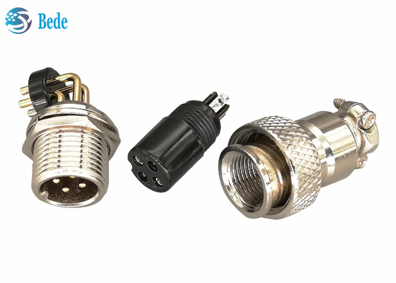Đầu nối hàng không 2 ~ 7 chân hàn GX12 với chân góc phải 3A 200V