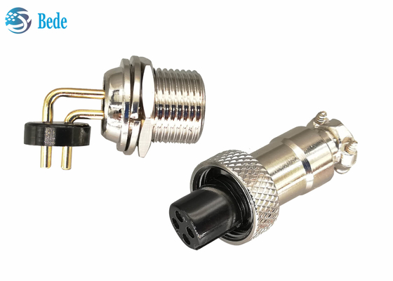 Đầu nối hàng không 2 ~ 7 chân hàn GX12 với chân góc phải 3A 200V