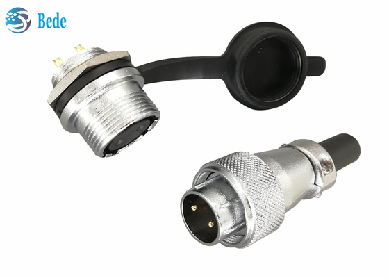 Đầu nối tròn hợp kim kẽm mạ Chrome 2 3 4 chân 10A 500V có nắp che bụi