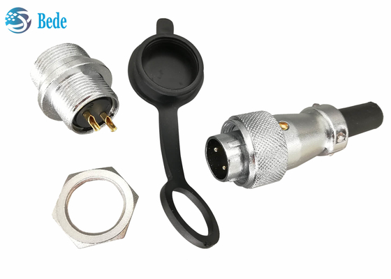 Đầu nối tròn hợp kim kẽm mạ Chrome 2 3 4 chân 10A 500V có nắp che bụi