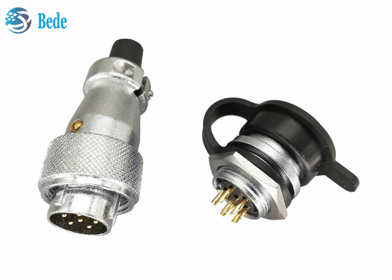 Bảng điều khiển WS16 Lắp 8 9 10 Pin Đầu nối tròn bằng nhựa PVC có nắp che bụi