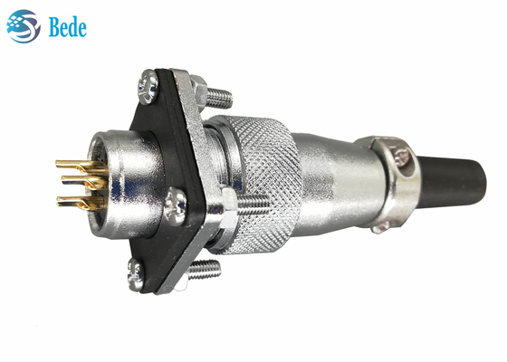Mặt bích vuông và nắp che bụi Đầu nối hình tròn WS20 với 2 3 4 pin 500V 25A