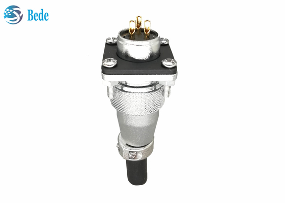 Mặt bích vuông và nắp che bụi Đầu nối hình tròn WS20 với 2 3 4 pin 500V 25A