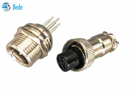 Mẫu hàn PCB Gx12 Đầu nối hàng không 2 ~ 7 Pin Đầu nối gắn bảng điều khiển 3A 200V