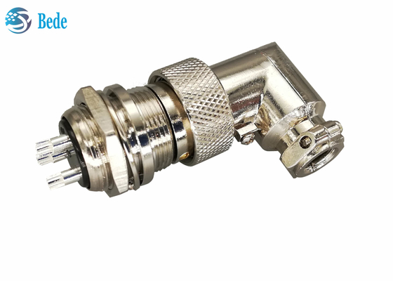 Đầu nối hàng không 2 ~ 5 chân GX16 90 Góc nam và phía sau / phía trước gắn kết nữ