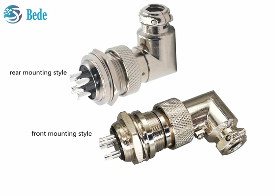 Đầu nối cáp 200V 4A M16 Hàng không Góc phải Nữ và Gắn Panle Nam 6 ~ 10 chân