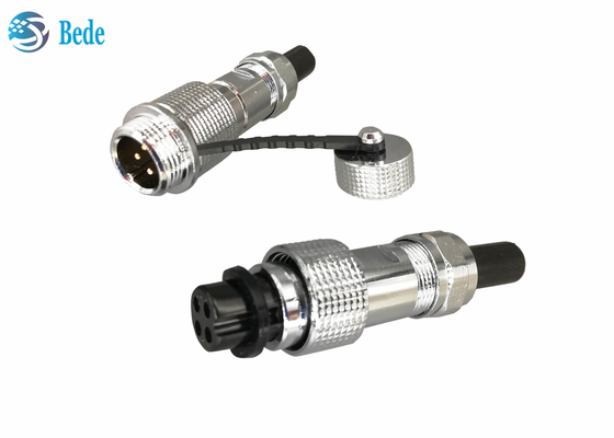 Vỏ đồng M12 Đầu nối hàng không Cáp IP68 với kiểu cắm cáp 2 ~ 7 chân