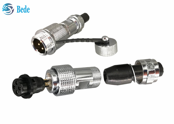 Vỏ đồng M12 Đầu nối hàng không Cáp IP68 với kiểu cắm cáp 2 ~ 7 chân