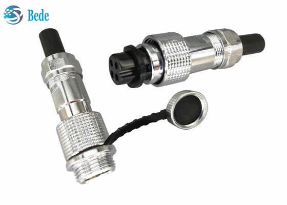 Vỏ đồng M12 Hình tròn Gx12 Đầu nối hàng không Cáp IP68 đến Đầu nối cắm cáp 2 ~ 7 chân