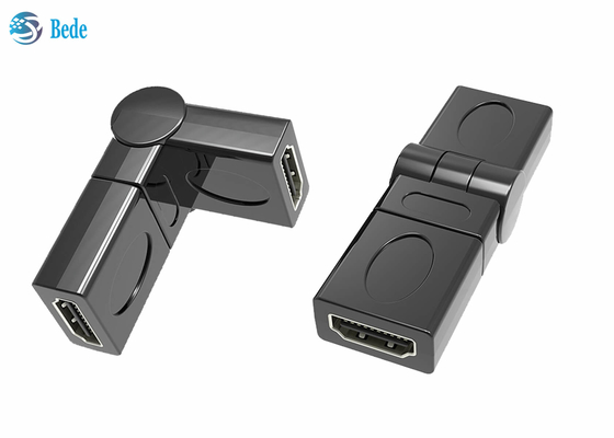 Mở rộng mạ vàng Bộ nối HDMI từ nữ sang nữ 90 180 270 360 độ có thể điều chỉnh