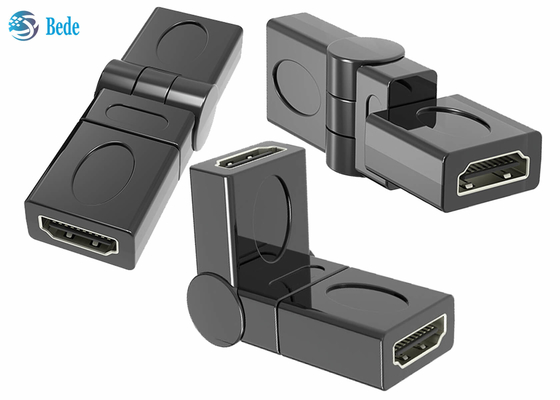 Mở rộng mạ vàng Bộ nối HDMI từ nữ sang nữ 90 180 270 360 độ có thể điều chỉnh